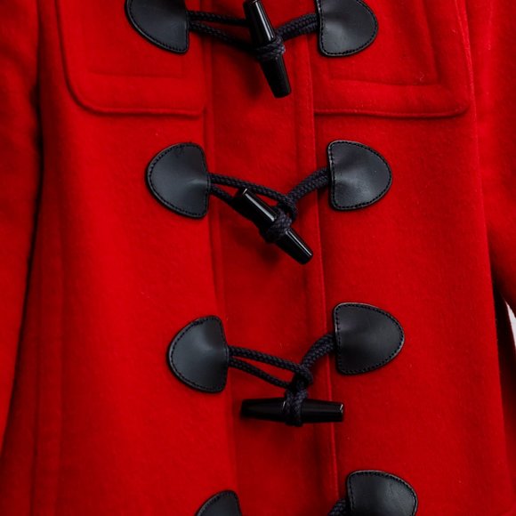 Burberry Brit Red Wool Hooded Coat - Picture 8 of 16